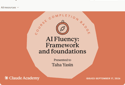 AI Fluency: Framework and foundations badge